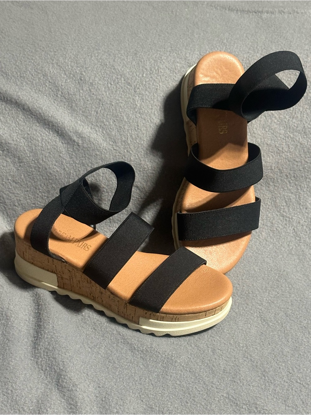 Dream Pairs Black Strappy Cork-Platform Sandals